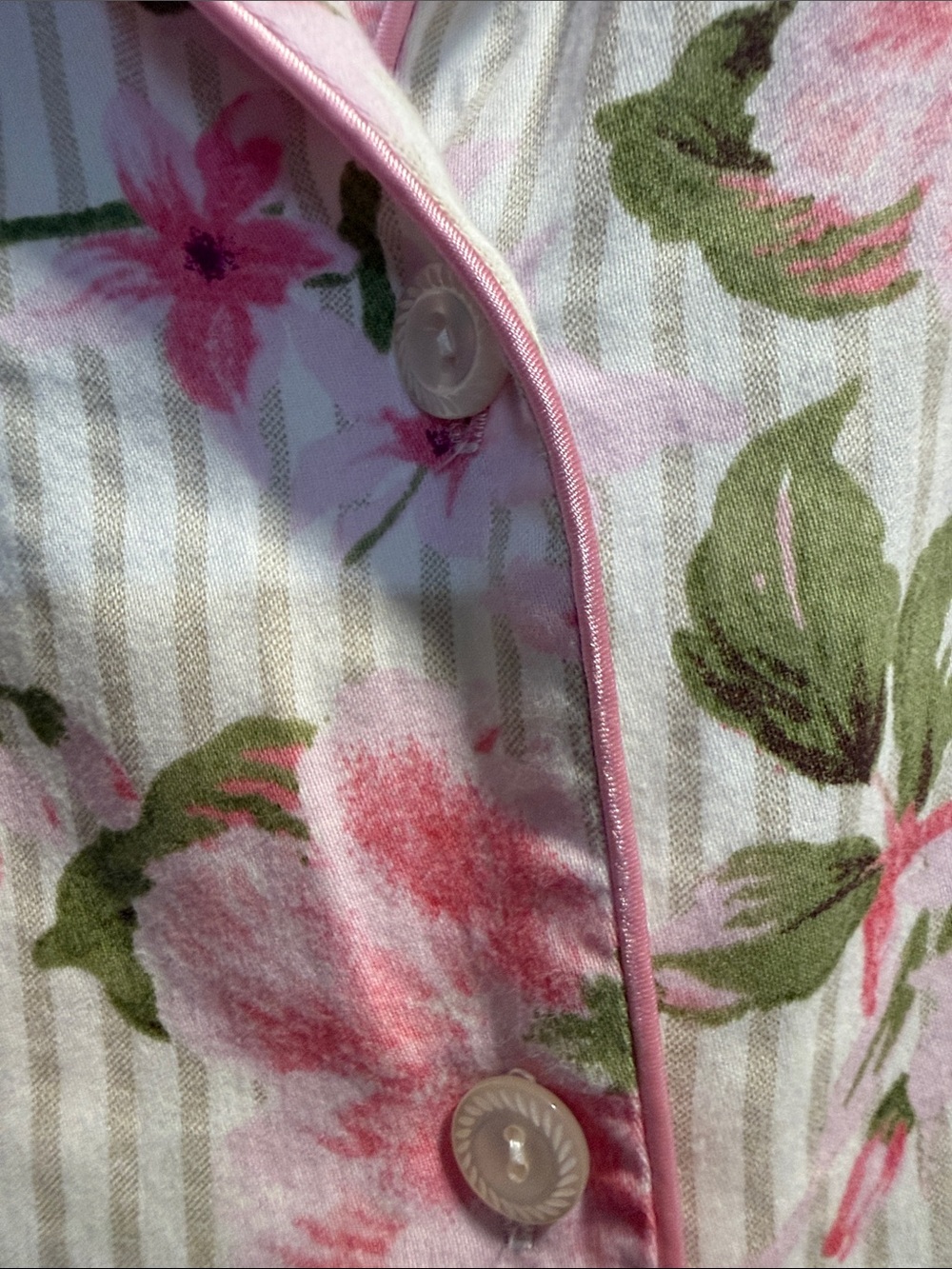 Charter Club Sleepwear Brushed Cotton Notch Collar Pajama PJ Set Floral Size XL - Picture 7 of 13